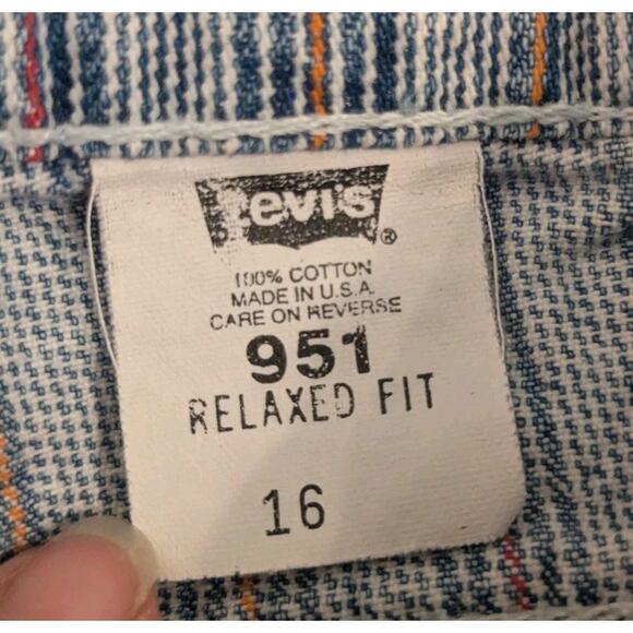 Levi's Vtg Orange Tab 951 Jean Shorts Women’s 16 USA Made Pinstripes 90s Denim - Picture 7 of 8